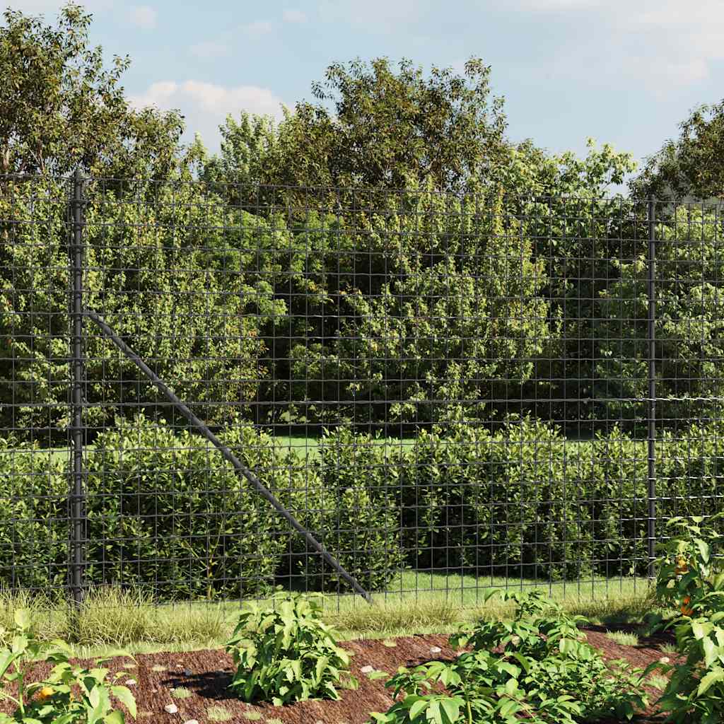 vidaXL Wire Mesh Fence with Ground Flange Anthracite 1.4x10 m