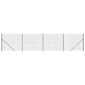 vidaXL Chain Link Fence with Ground Flange Anthracite 1.8x10 m