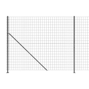 vidaXL Chain Link Fence with Ground Flange Anthracite 1.8x10 m