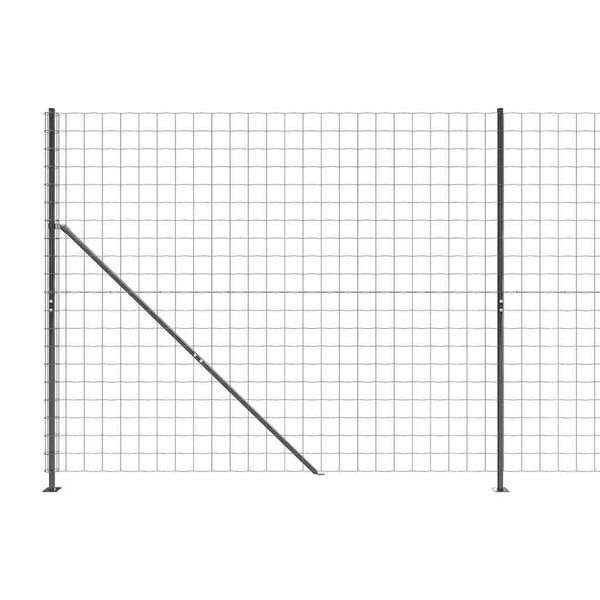 vidaXL Chain Link Fence with Ground Flange Anthracite 2.2x25 m