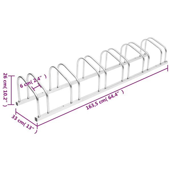 vidaXL Bike Stand for 6 Bicycles Galvanized Steel
