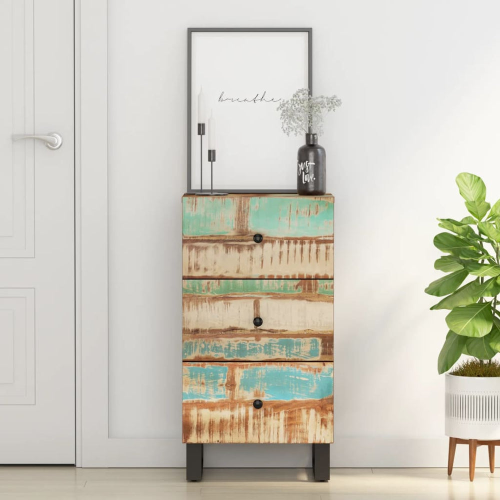 vidaXL Sideboard with 3 Drawers 40x33.5x75 cm Solid Reclaimed Wood