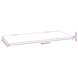 vidaXL Urinal Divider Wall Mounted Black 90x40 cm Tempered Glass