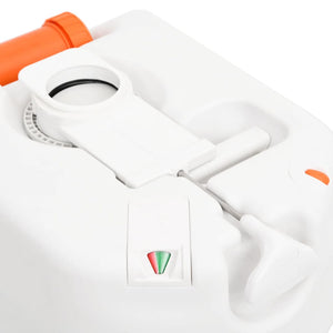 vidaXL Camping Built-In Toilet White 24+17 L HDPE & Steel