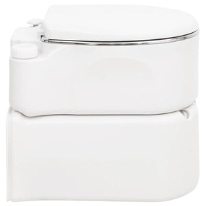 vidaXL Camping Built-In Toilet White 24+17 L HDPE & Steel