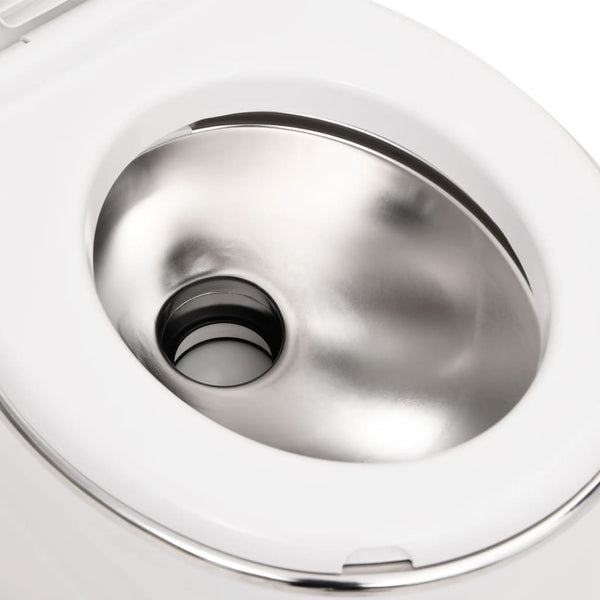 vidaXL Camping Built-In Toilet White 24+17 L HDPE & Steel