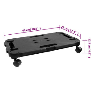 vidaXL Dolly 3 pcs Black Polypropylene 200 kg
