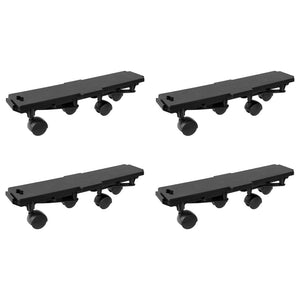 vidaXL Dolly with 4 Castors 4 pcs. Black Polypropylene 170 kg