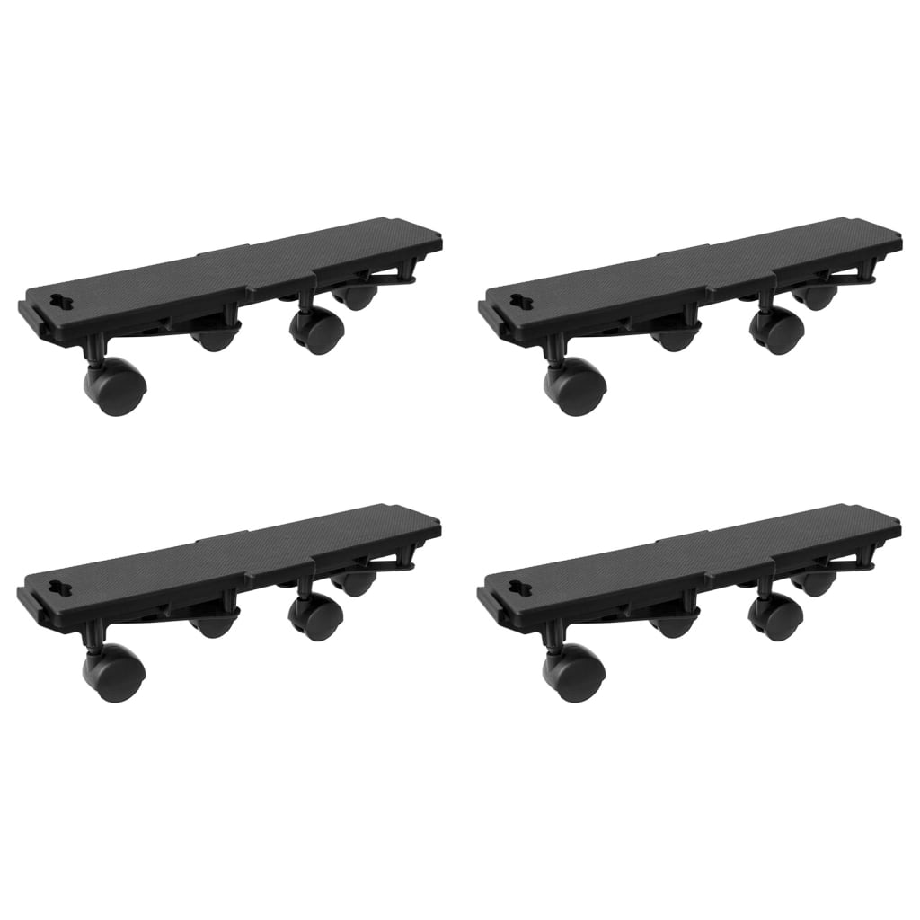 vidaXL Dolly with 4 Castors 4 pcs. Black Polypropylene 170 kg