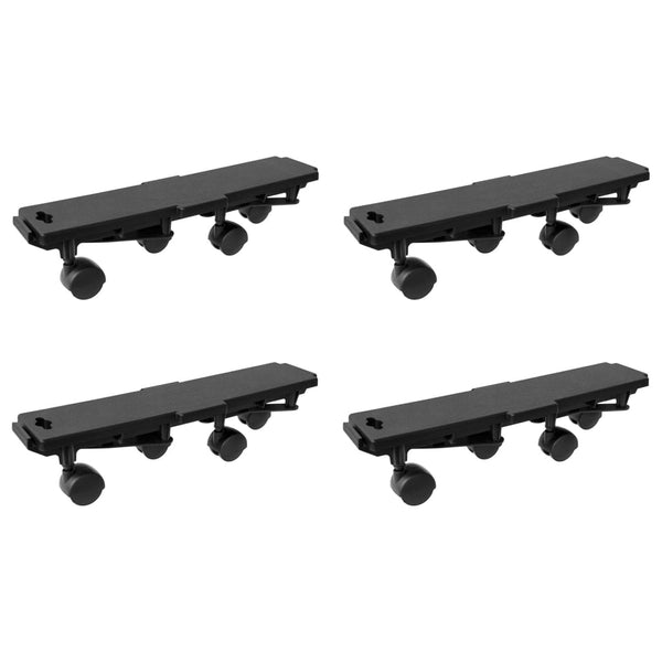 vidaXL Dolly with 4 Castors 4 pcs. Black Polypropylene 170 kg