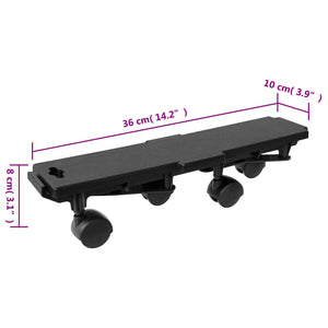 vidaXL Dolly with 4 Castors 4 pcs. Black Polypropylene 170 kg