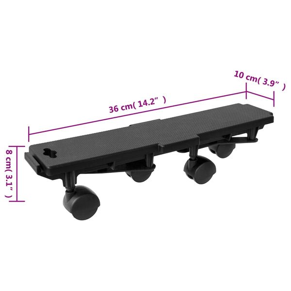 vidaXL Dolly with 4 Castors 4 pcs. Black Polypropylene 170 kg