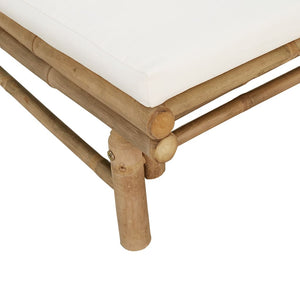 vidaXL 4-Piece Garden Lounge Set with Cream White Cushions Bamboo