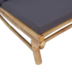 vidaXL 3-Piece Garden Lounge Set with Dark Grey Cushions Bamboo