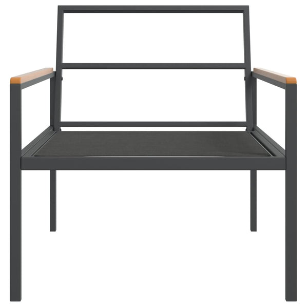 3-tlg. Garten-Lounge-Set mit Kissen Anthrazit Stahl