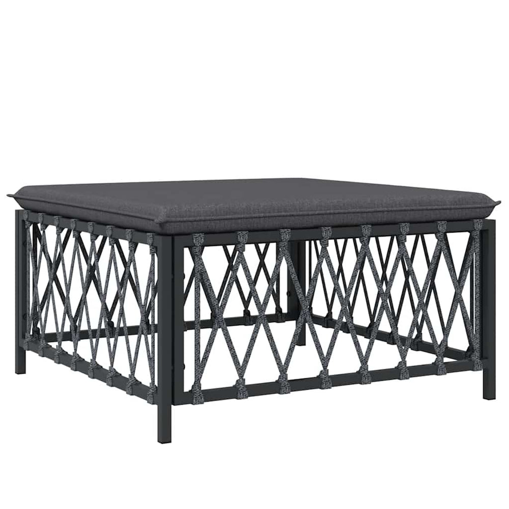 vidaXL Garden Stool with Cushion Anthracite Fabric