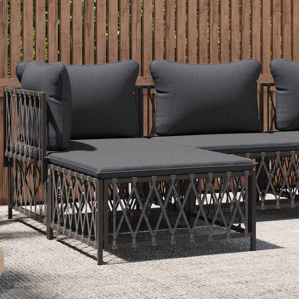 vidaXL Garden Stool with Cushion Anthracite Fabric