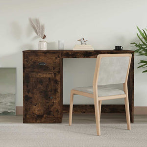 vidaXL Desk with Drawer Smoked Oak 115x50x75cm