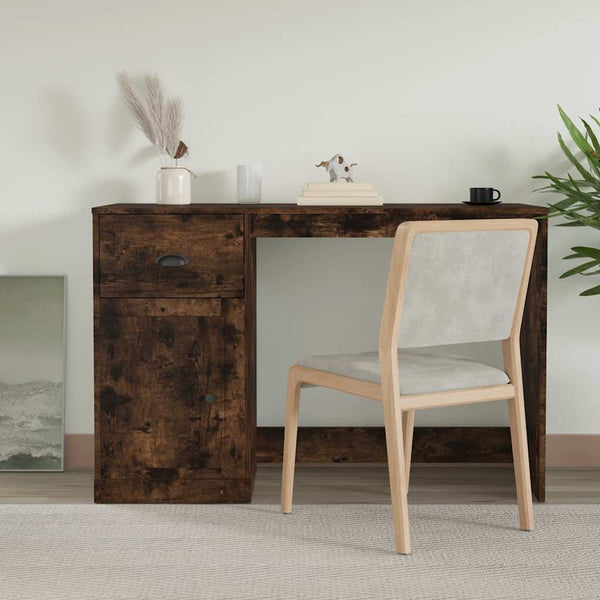 vidaXL Desk with Drawer Smoked Oak 115x50x75cm