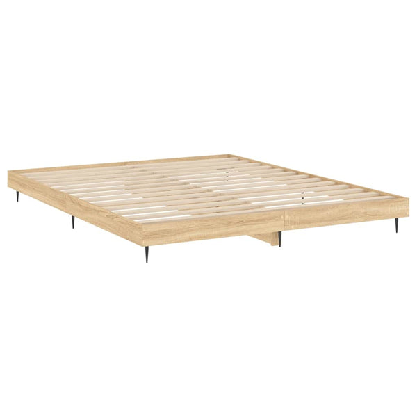 vidaXL Bed Frame without Mattress Sonoma Oak 200x200 cm Engineered Wood