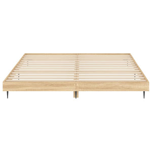 vidaXL Bed Frame without Mattress Sonoma Oak 200x200 cm Engineered Wood