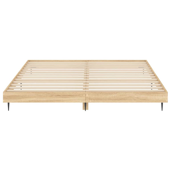 vidaXL Bed Frame without Mattress Sonoma Oak 200x200 cm Engineered Wood