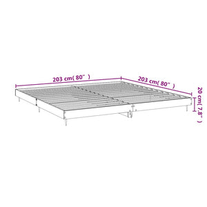 vidaXL Bed Frame without Mattress Sonoma Oak 200x200 cm Engineered Wood