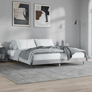 vidaXL Bed Frame Concrete Grey 200x200 cm Engineered Wood