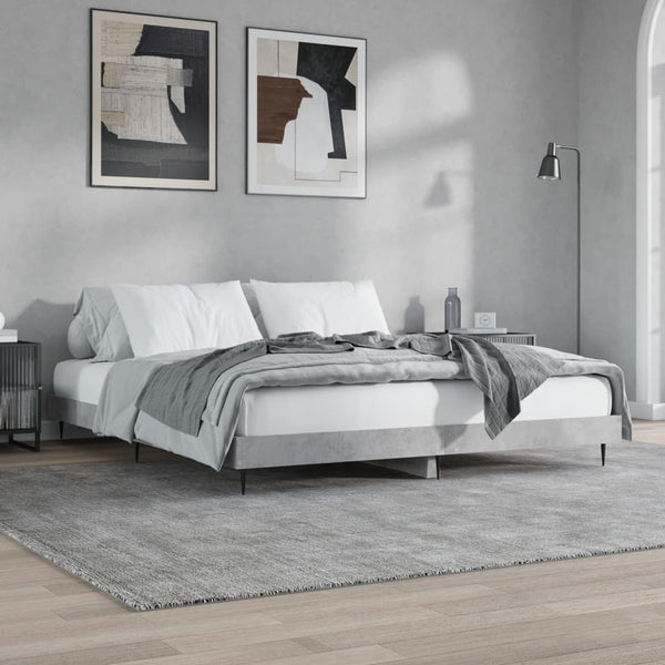 vidaXL Bed Frame Concrete Grey 200x200 cm Engineered Wood