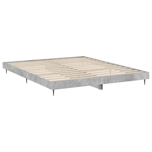 vidaXL Bed Frame Concrete Grey 200x200 cm Engineered Wood