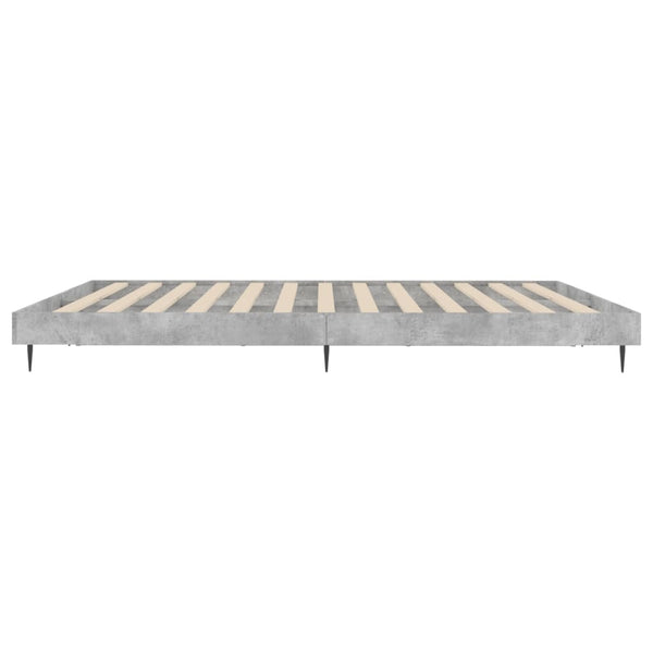 vidaXL Bed Frame Concrete Grey 200x200 cm Engineered Wood