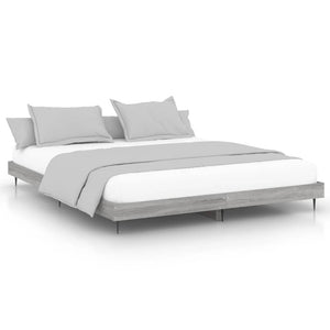 Bettgestell 200x200 cm Grau Sonoma
