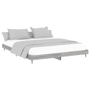 Bettgestell 200x200 cm Grau Sonoma