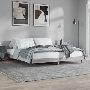 Bettgestell 200x200 cm Grau Sonoma