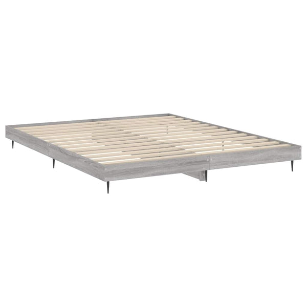 Bettgestell 200x200 cm Grau Sonoma