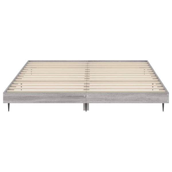 Bettgestell 200x200 cm Grau Sonoma