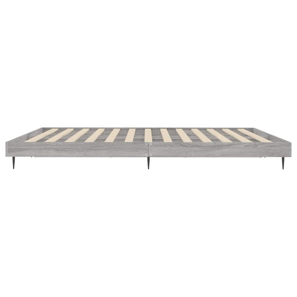 Bettgestell 200x200 cm Grau Sonoma