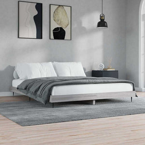 Bettgestell 200x200 cm Grau Sonoma