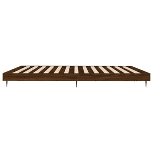 vidaXL Bed Frame without Mattress Brown Oak-Look 200x200 cm