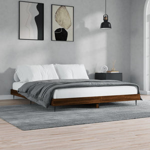 vidaXL Bed Frame without Mattress Brown Oak-Look 200x200 cm