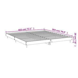 vidaXL Bed Frame without Mattress Black 180x200 cm Engineered Wood