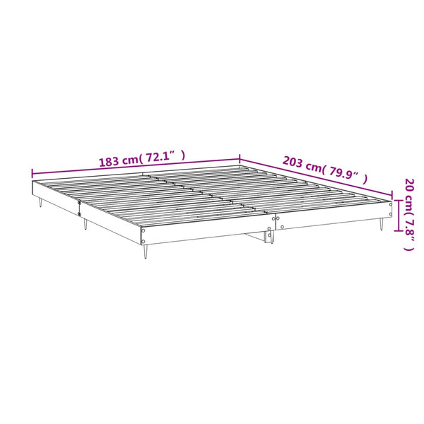 vidaXL Bed Frame without Mattress Black 180x200 cm Engineered Wood