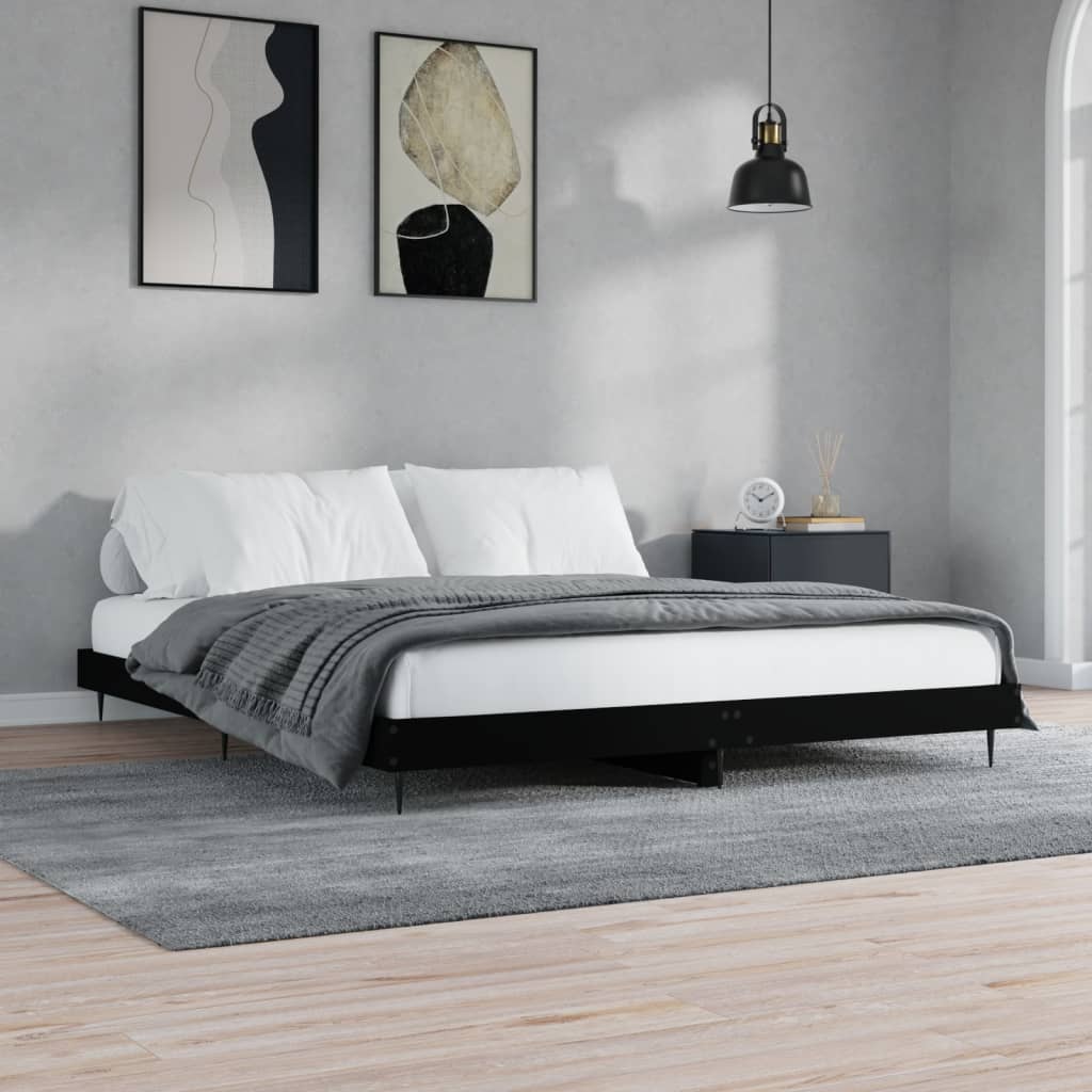 Schwarzes Bettgestell 150x200 cm
