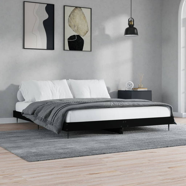 Schwarzes Bettgestell 150x200 cm