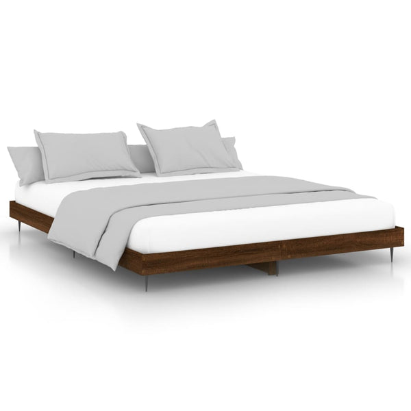 vidaXL Bed Frame without Mattress Brown Oak 150x200 cm Engineered Wood