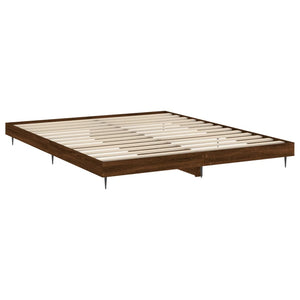 vidaXL Bed Frame without Mattress Brown Oak 150x200 cm Engineered Wood