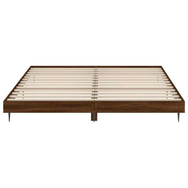 vidaXL Bed Frame without Mattress Brown Oak 150x200 cm Engineered Wood