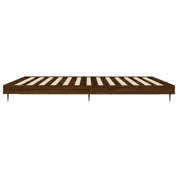 vidaXL Bed Frame without Mattress Brown Oak 150x200 cm Engineered Wood