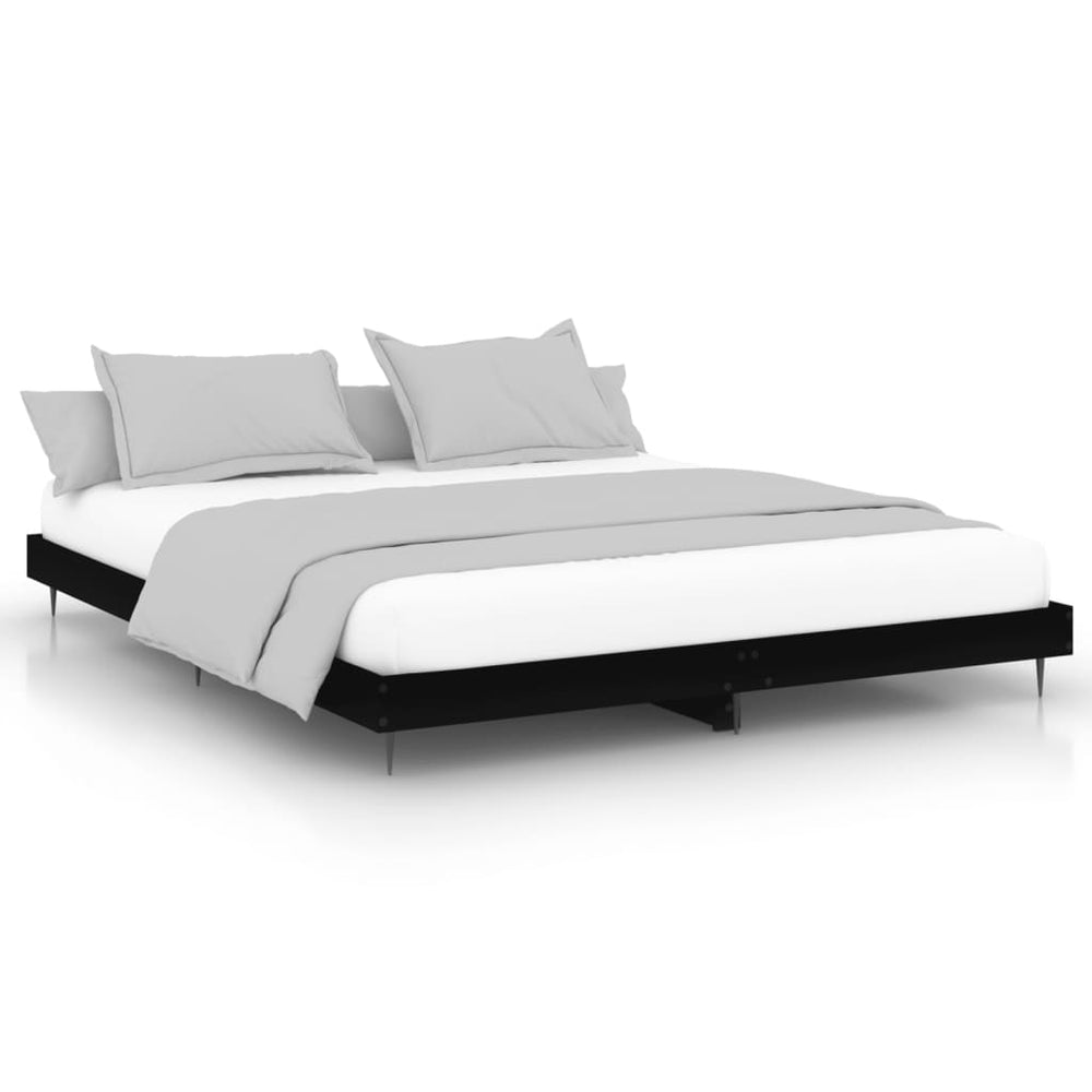 vidaXL Bed Frame Black 140x200 cm Engineered Wood