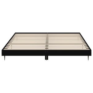 vidaXL Bed Frame Black 140x200 cm Engineered Wood